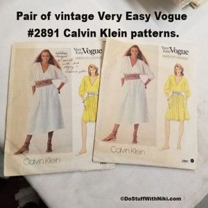Pair of vintage Very Easy Vogue #2891 Calvin Klein patterns. Pat010